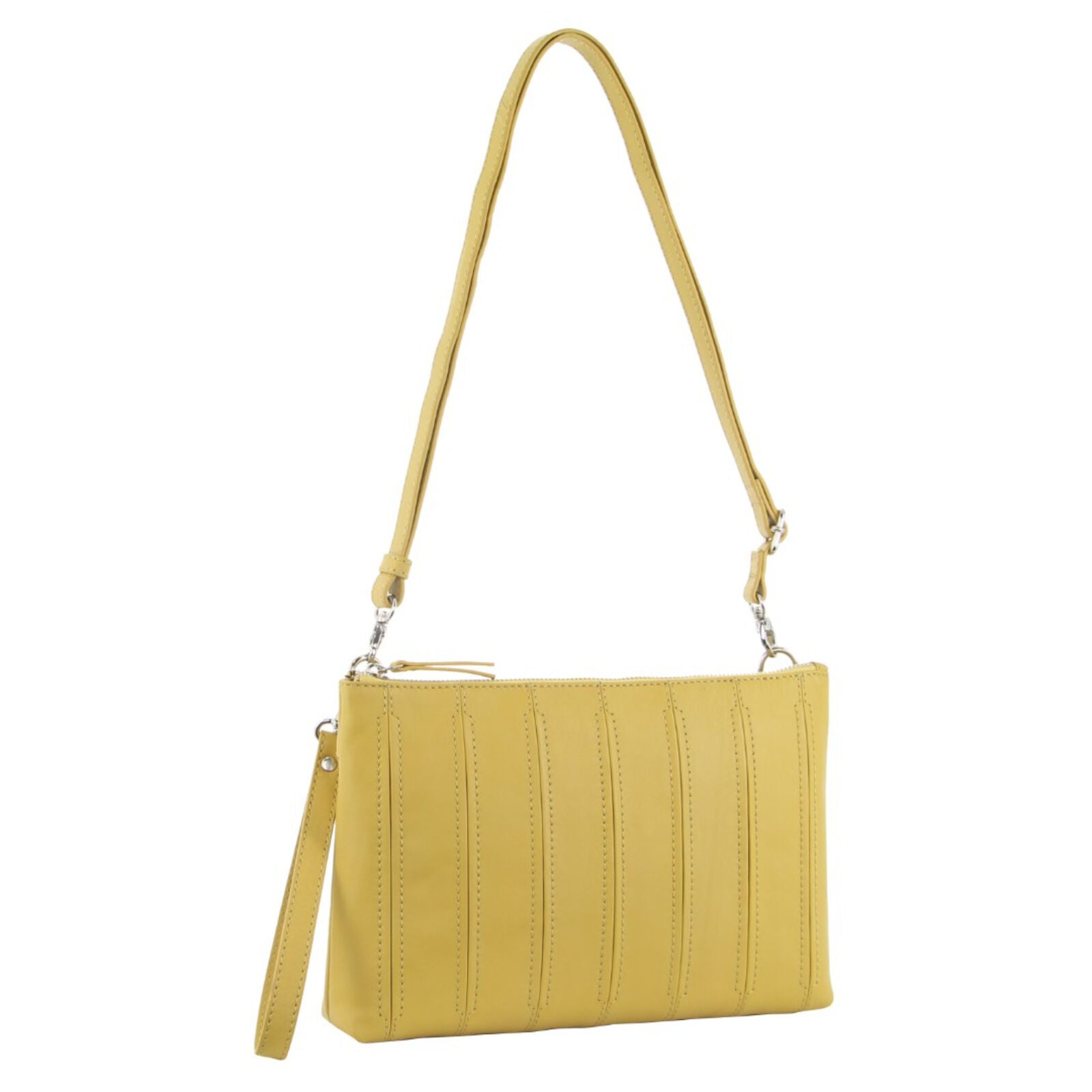 Pierre Cardin Vegan Leather Crossbody Clutch Bag - Yellow