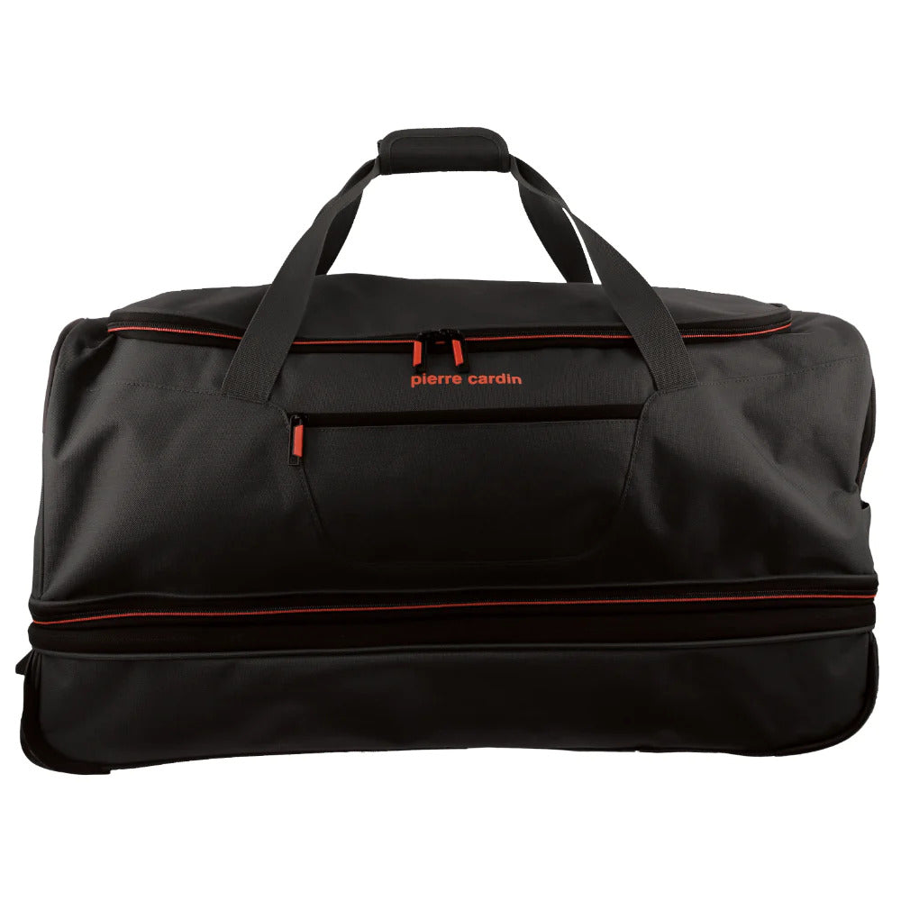 Pierre Cardin 140L Trolley Bag - Medium Soft Travel Luggage Wheeled Duffle - Black - SuperSaverAU - view 2