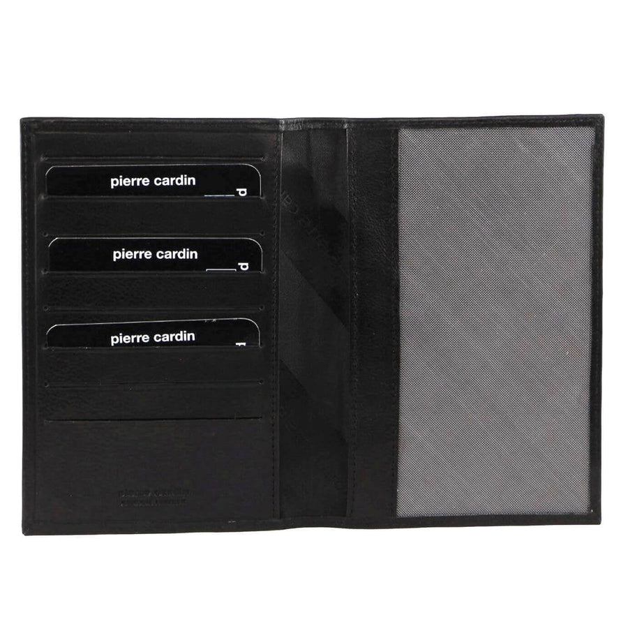 Pierre Cardin Leather Passport Travel Wallet with RFID Protection - Black