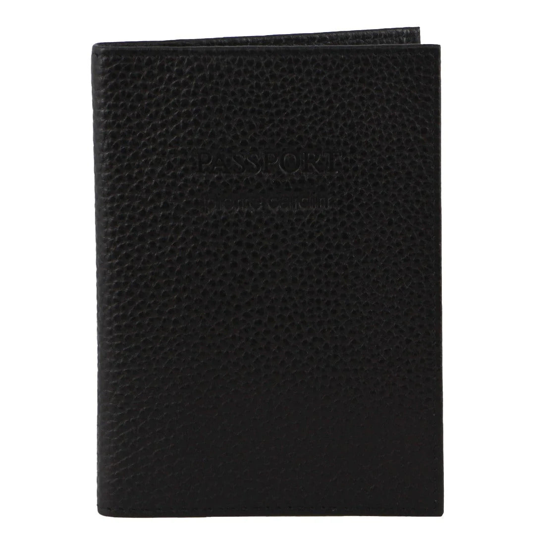 Pierre Cardin Slim Leather Passport Cover with RFID Protection - Black