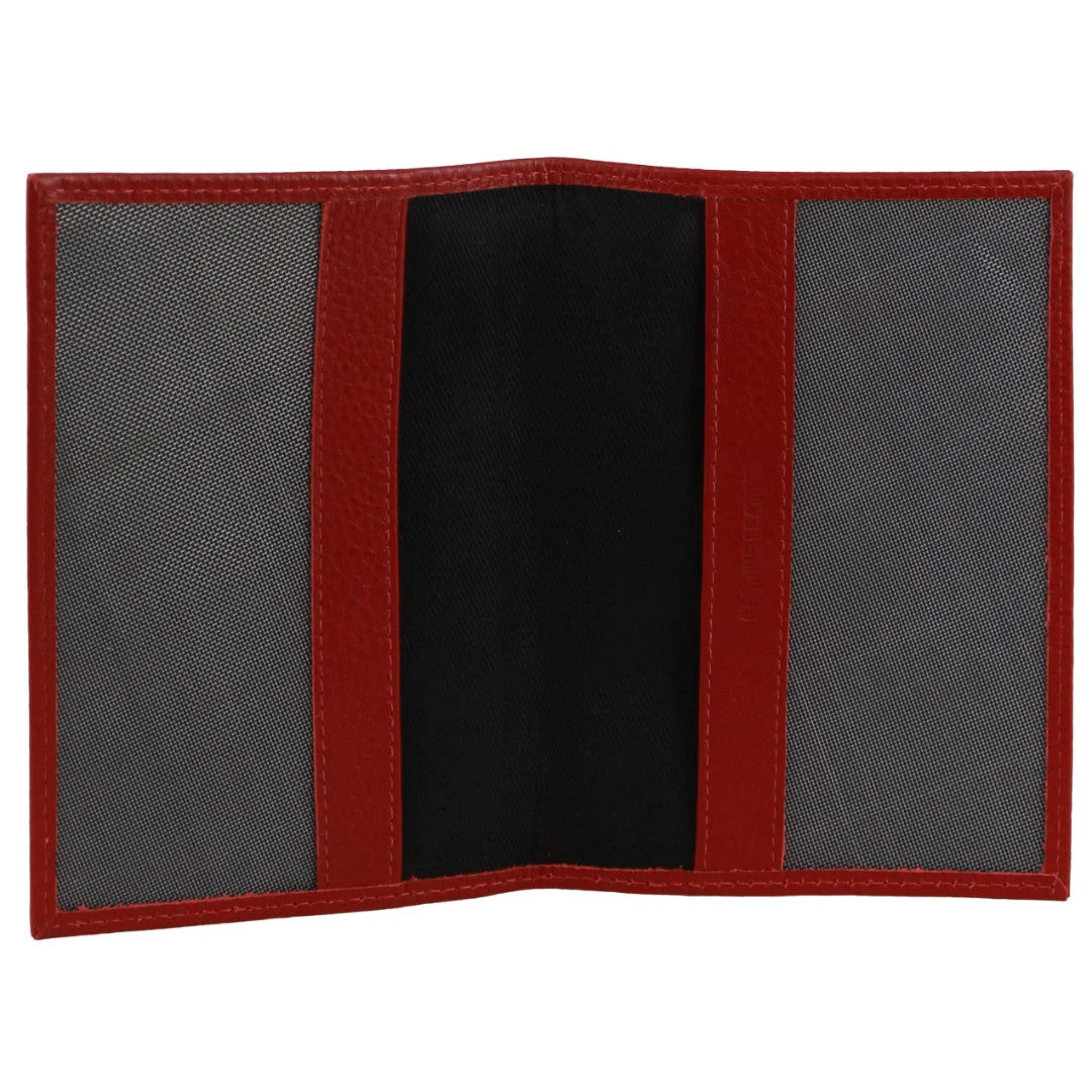 Pierre Cardin Slim Leather Passport Cover with RFID Protection - Red