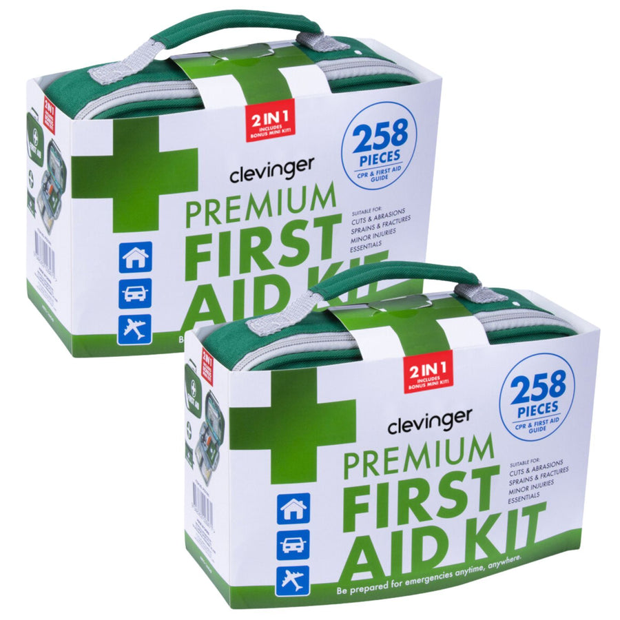 Premium 258-Piece First Aid Kit 2 Pack ARTG Registered Emergency Travel Set