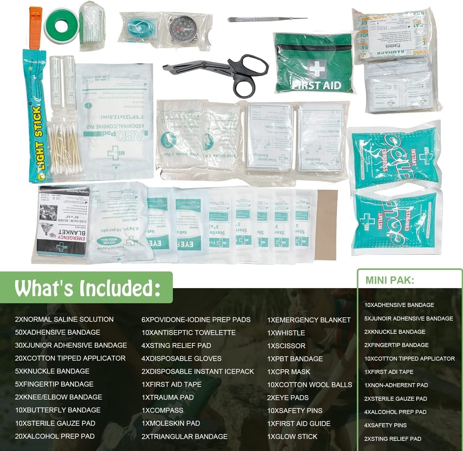 Premium 258-Piece First Aid Kit 2 Pack ARTG Registered Emergency Travel Set