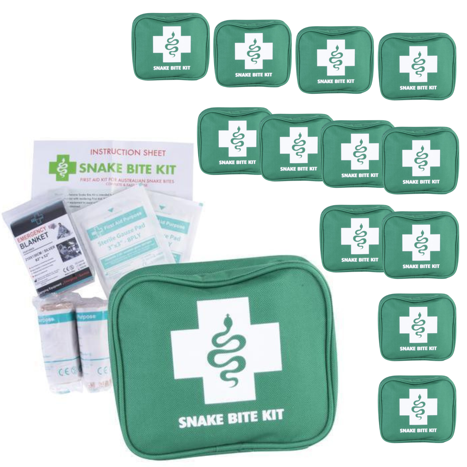 12x Australian Snake Bite First Aid Kit - Compact for Hiking, Camping, Travel - SuperSaverAU - view 1