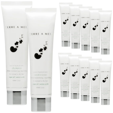 Terre A Mer Pure Hydration Shampoo and Conditioner 60ml 12 Pack Travel Duo