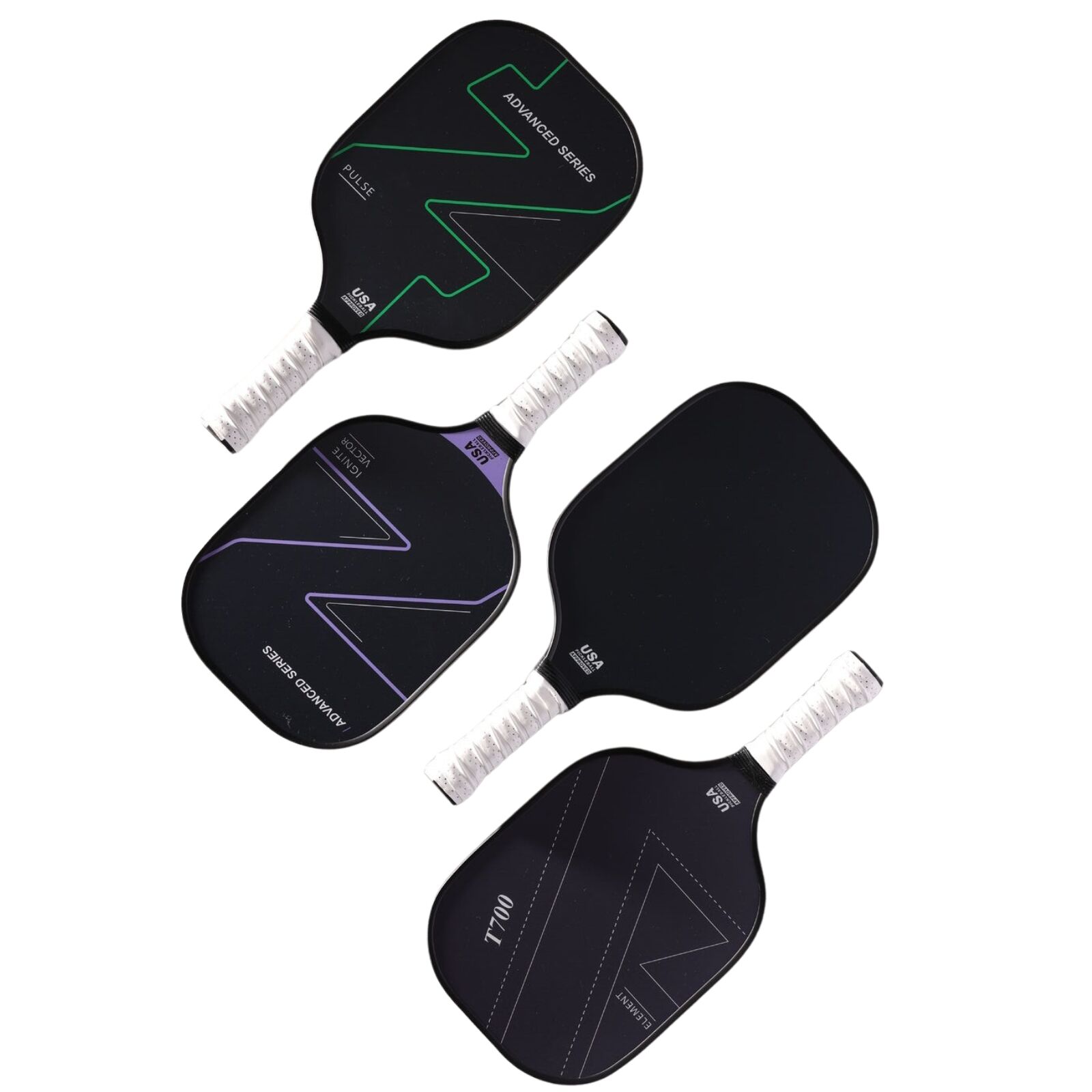 Premium 4x Graphite Carbon Fiber Pickleball Paddles with Cushioned Grip