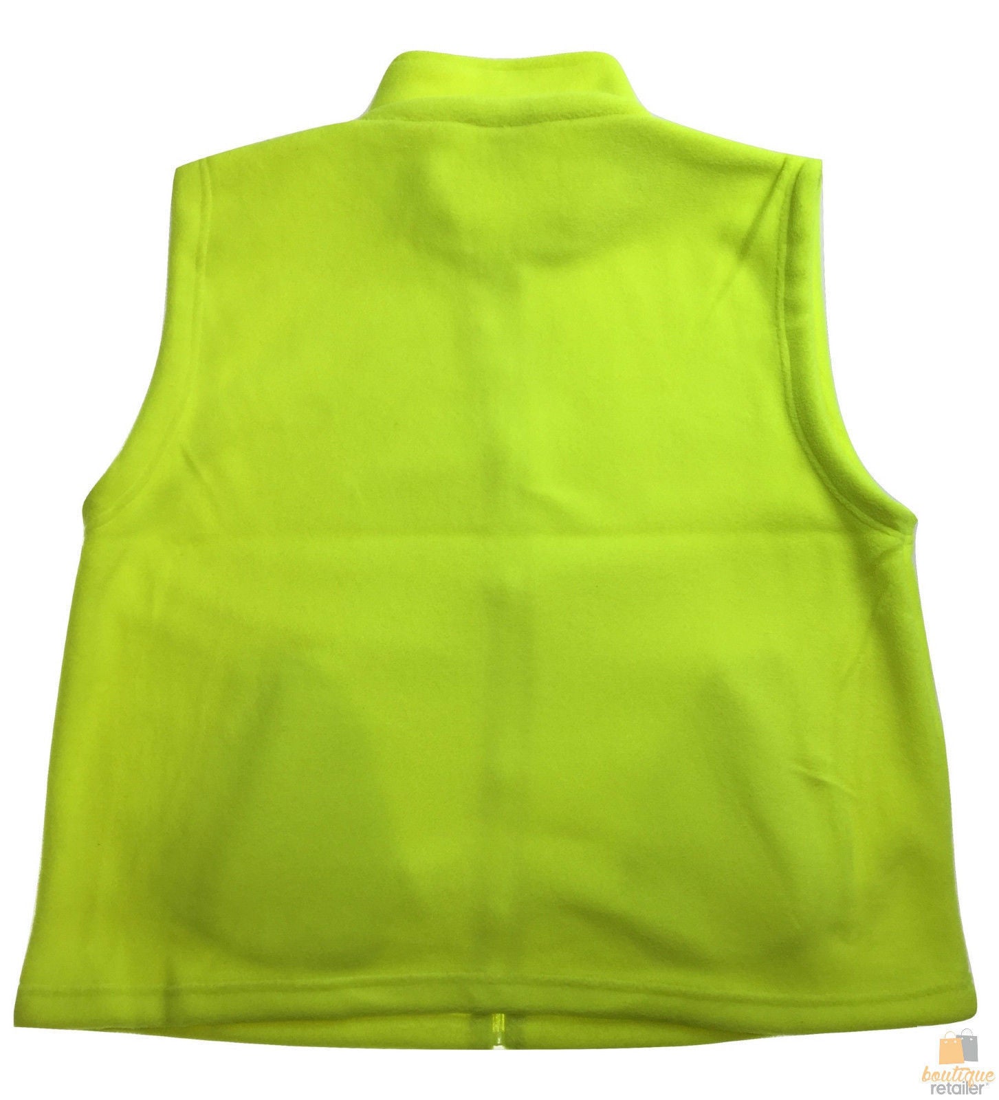 Premium Hi Vis Polar Fleece Vest with Full Zip - Fluro Yellow, L