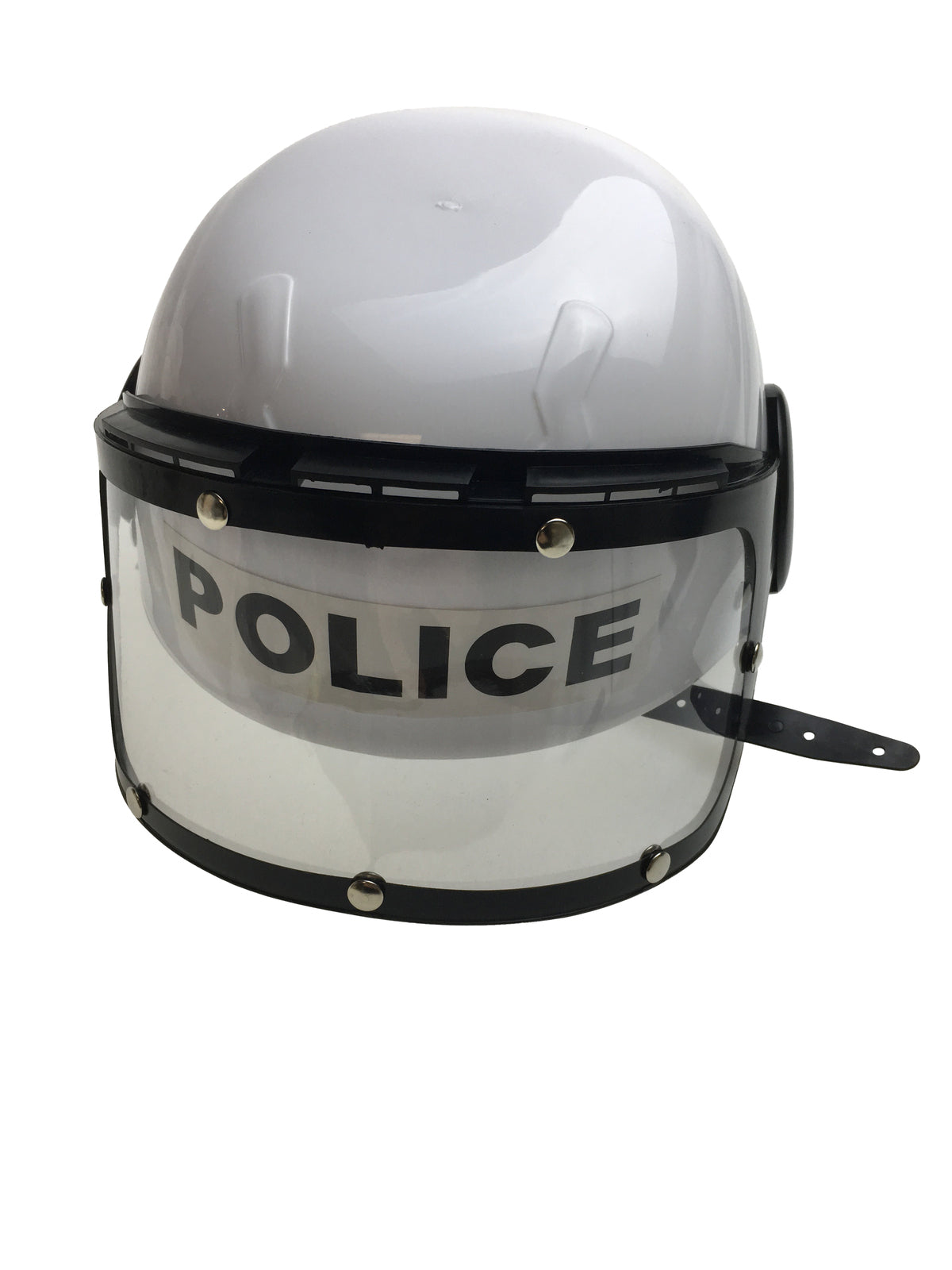 POLICE HAT Plastic Helmet Cap Costume Party w Strap Clear Visor - White - SuperSaverAU - view 4