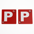 Premium VIC WA Red P Plates with Suction Cups 2 Pack
