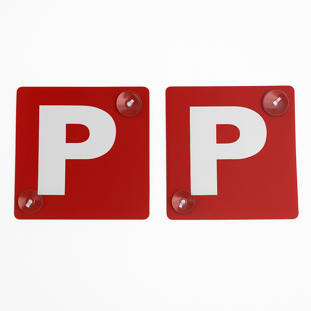 Premium VIC WA Red P Plates with Suction Cups 2 Pack