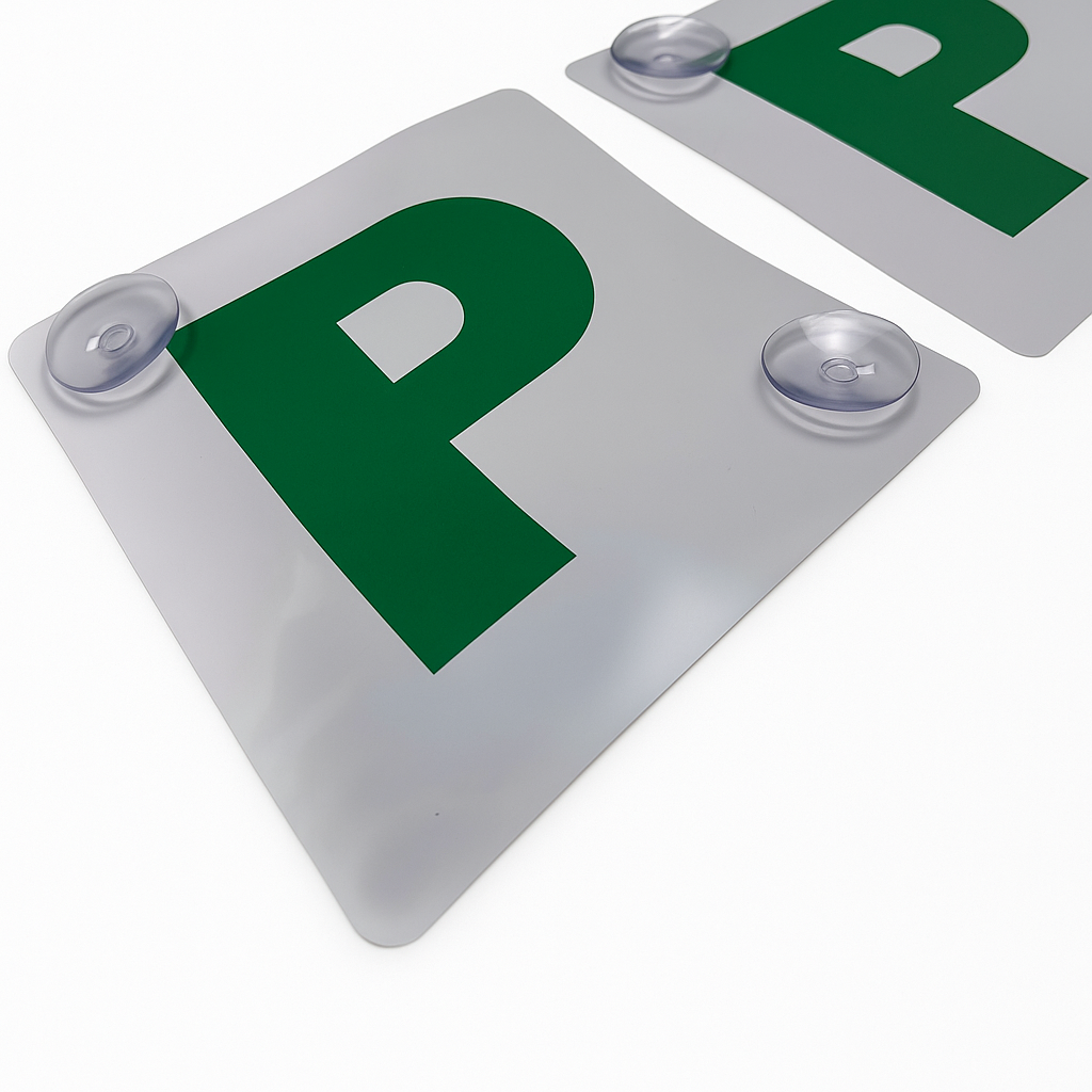 Premium NSW Green P Plates with Suction Cups 2 Pack