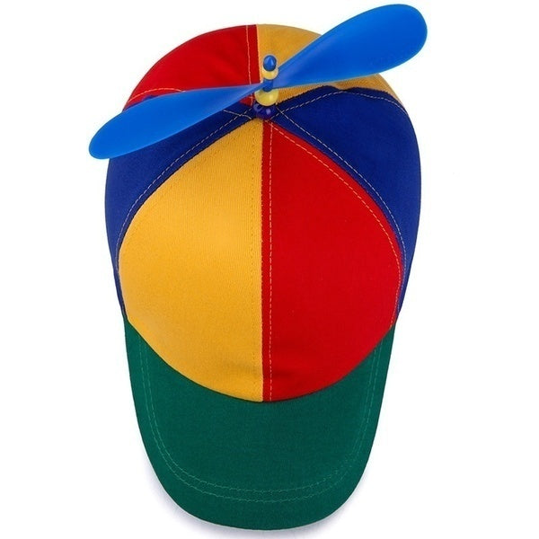 Propeller Helicopter Hat Clown Cap Jester Tweedledee Costume Windmill Snap - SuperSaverAU - view 1