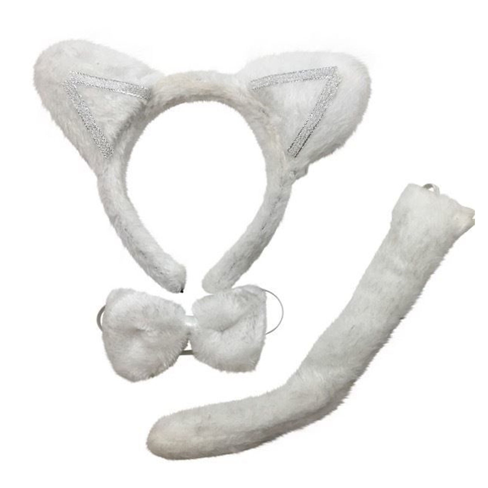 Premium 3 Piece Animal Costume Set with Ears, Bow Tie & Tail