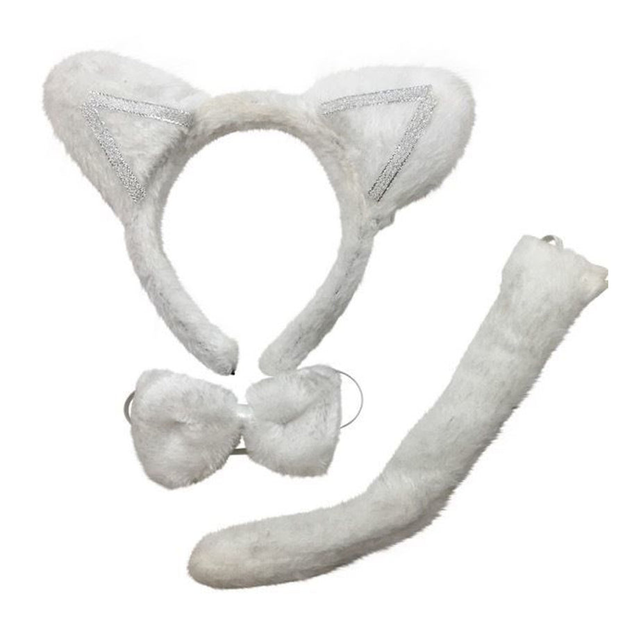 Premium 3 Piece Animal Costume Set with Ears, Bow Tie & Tail
