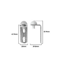 Rolltrak Sliding Door Stop – Metal Bracket & Rubber Stop 2 Pack