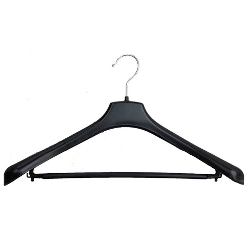 Premium Non-Slip Suit Hanger with Pants Bar - Black