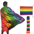 Premium Rainbow Costume Set with Leg Warmers, Cape & Bunting - 3pcs
