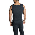 Premium Men's Black Merino Wool Blend Thermal Singlet M