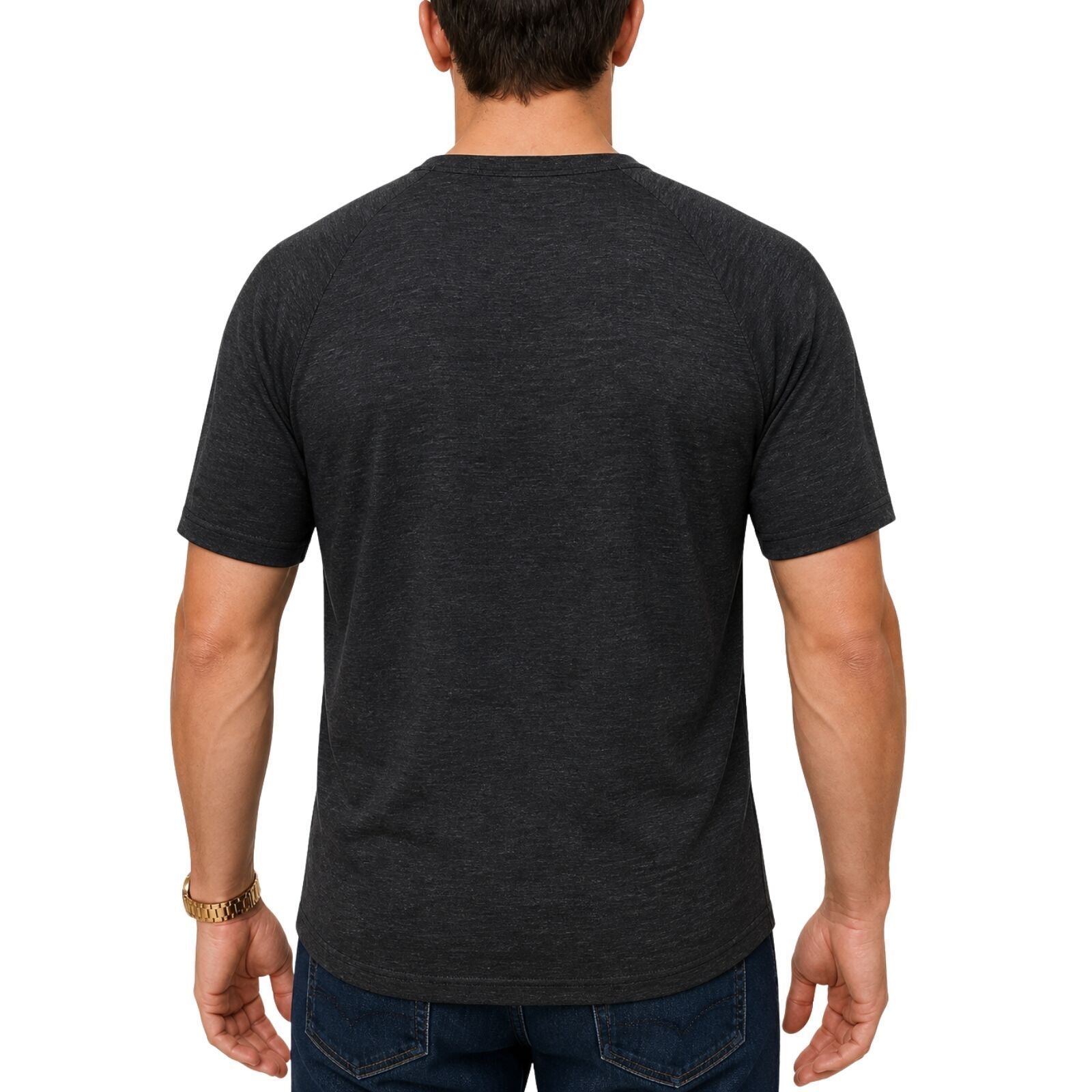 Premium Men's Black Merino Wool Blend Short Sleeve Thermal Top XXL