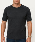 Premium Men's Black Merino Wool Blend Short Sleeve Thermal Top XXL