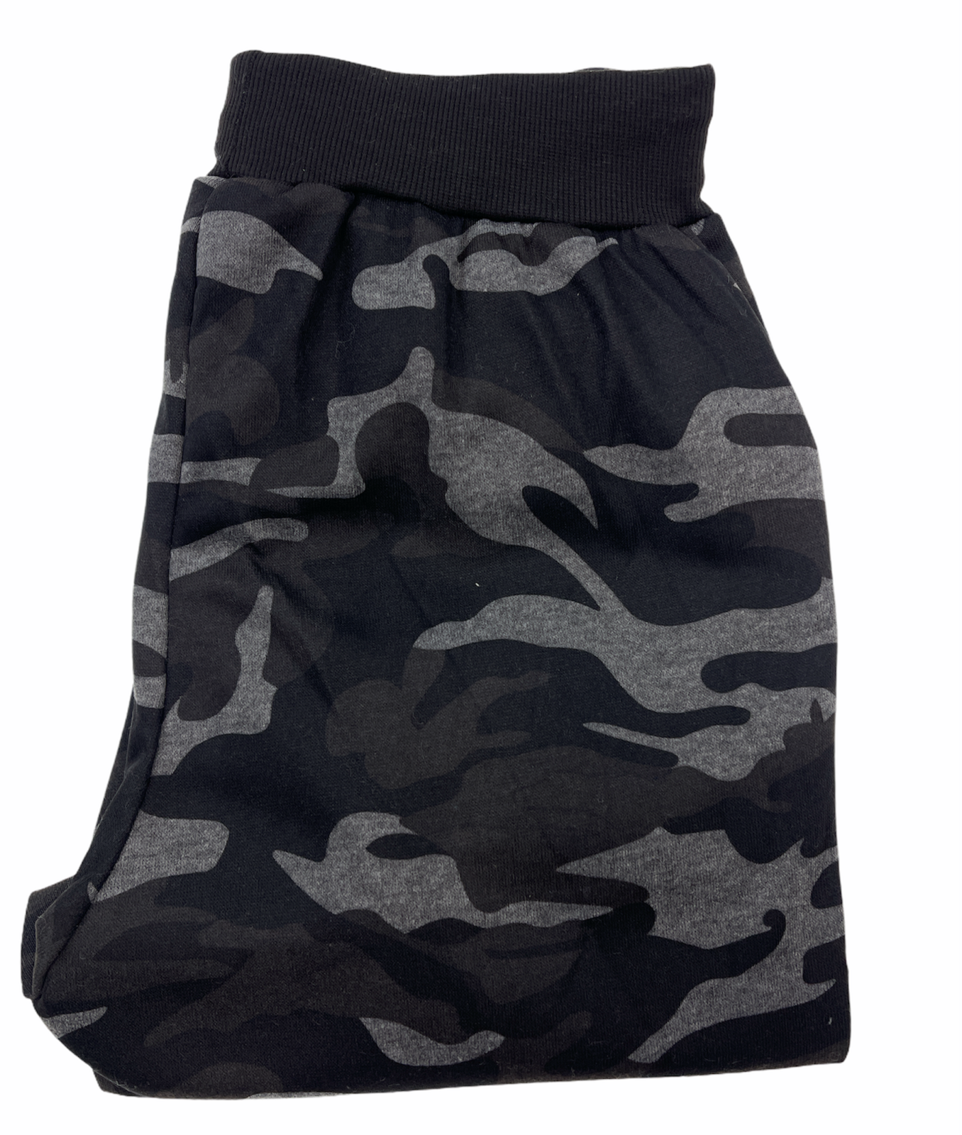 Premium Men's Black Grey Fleece Lined Camouflage Jogger Track Pants S/M