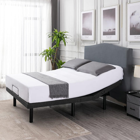 S*MAX Queen Adjustable Zero Gravity Bed Frame Grey with Dual Motors USB Ports