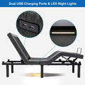 S*MAX Queen Adjustable Zero Gravity Bed Frame Grey with Dual Motors USB Ports