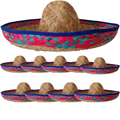 Premium Mexican Sombrero Straw Costume Hats - Bulk Pack of 10