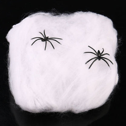 HALLOWEEN STRETCHABLE SPIDER WEB Spooky Decoration with Spiders Party Decor Ghost
