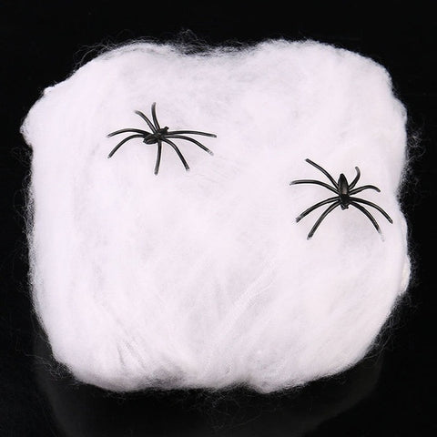 HALLOWEEN STRETCHABLE SPIDER WEB Spooky Decoration with Spiders Party Decor Ghost - SuperSaverAU - view 3
