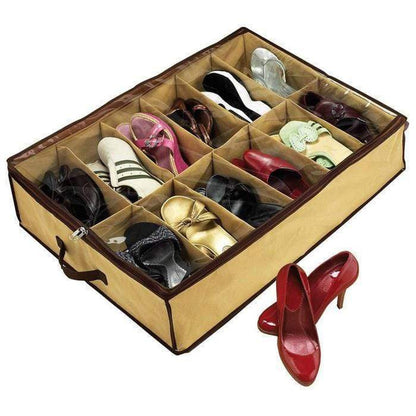Soft Material Shoe Under Organizer for 12 Pairs of Shoes
