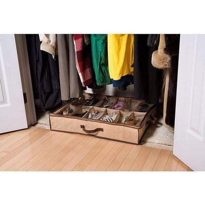 Soft Material Shoe Under Organizer for 12 Pairs of Shoes
