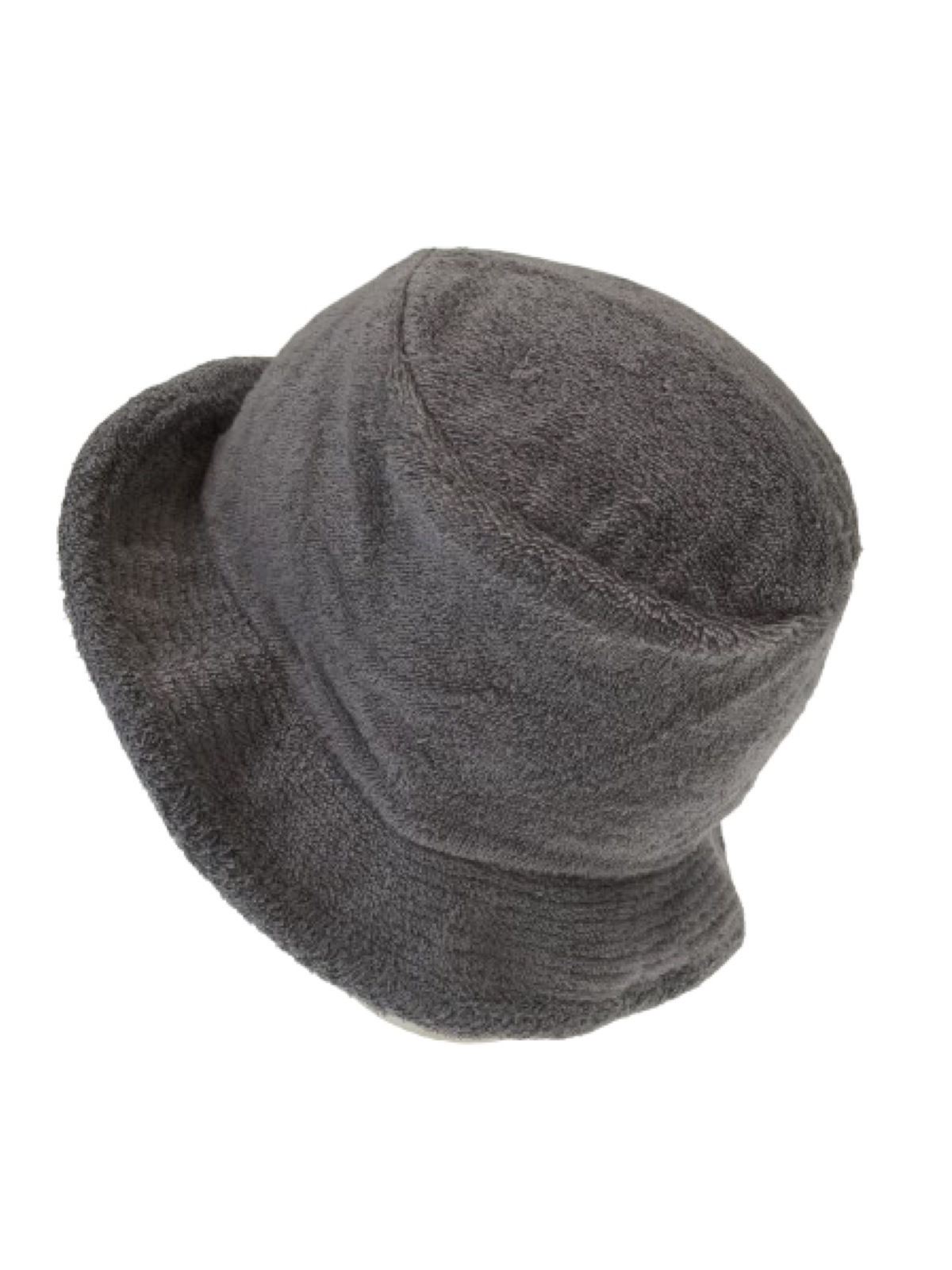 Premium Grey 100% Cotton Terry Towelling Stingy Brim Bucket Hat S/M
