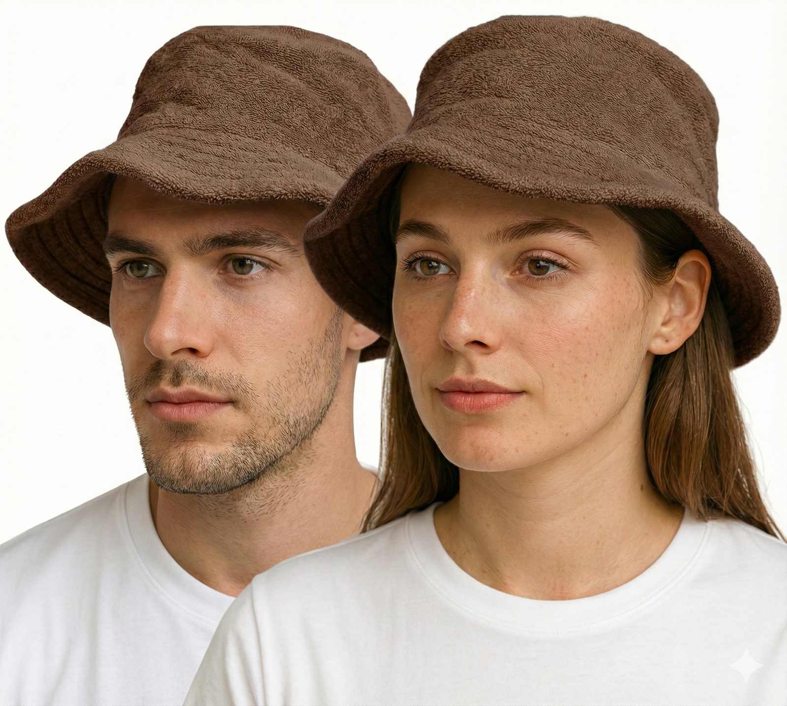 Premium Khaki 100% Cotton Terry Towelling Stingy Brim Bucket Hat S/M