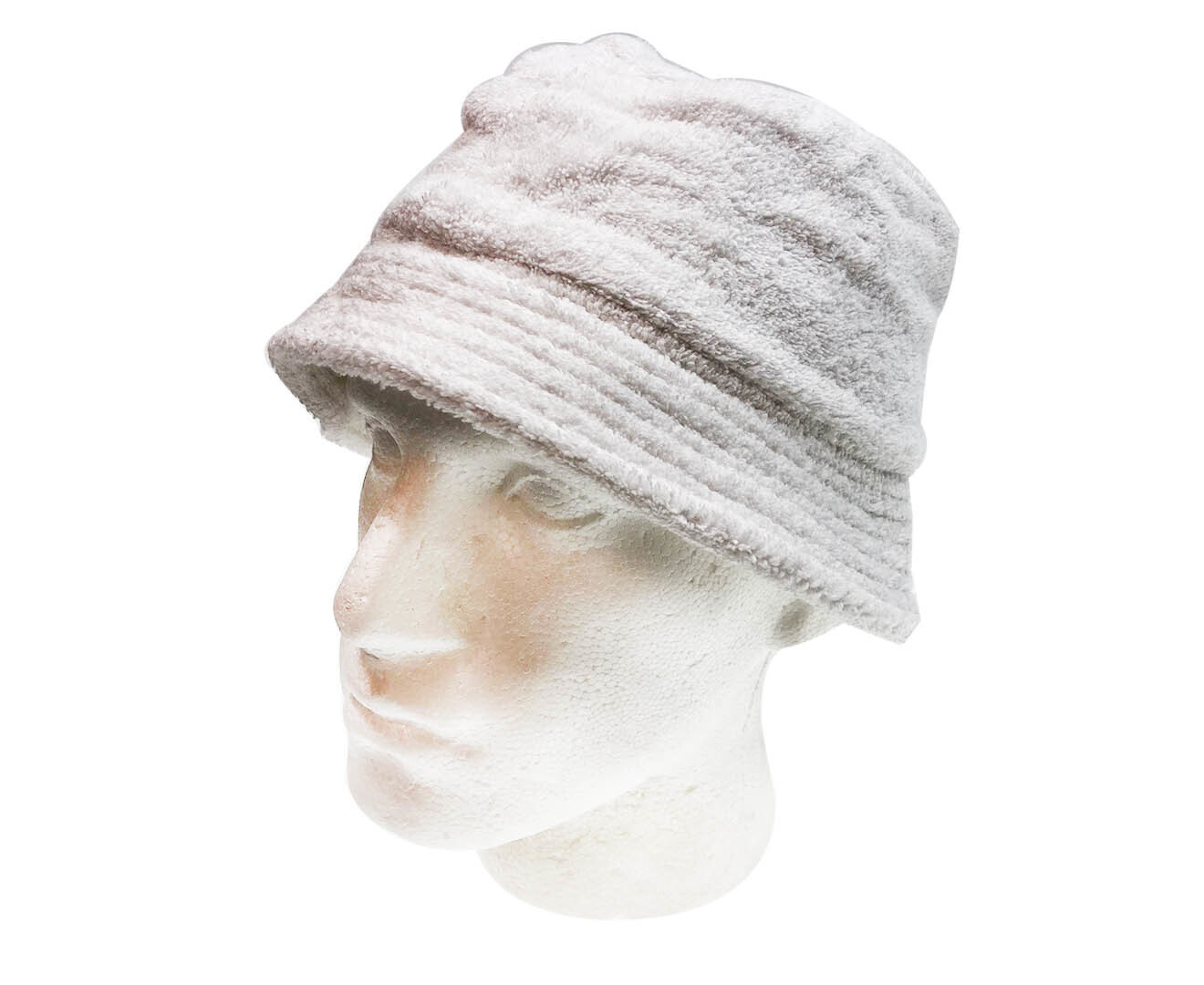 Premium White 100% Cotton Terry Towelling Stingy Brim Bucket Hat L/XL