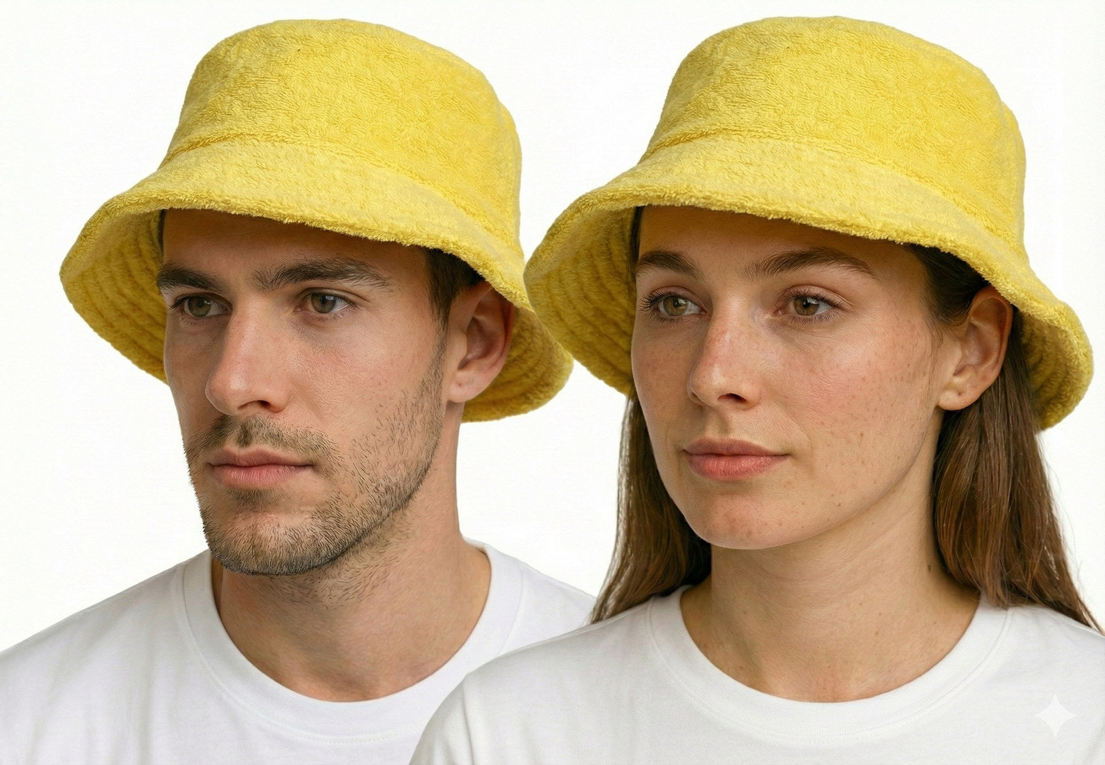 Premium Yellow 100% Cotton Terry Towelling Stingy Brim Bucket Hat L/XL