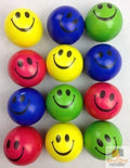 Premium Smiley Stress Balls 12 Pack Soft Hand Squeeze Toys Assorted Colours