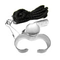 Summit Brass Finger Grip Referee Whistle with Chrome Finish & Lanyard