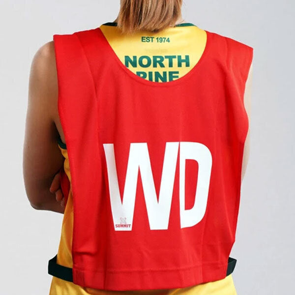 7pcs Set of Summit Netball Bibs Senior Team Pack Bulk Net Ball - Red Colour - SuperSaverAU - view 6