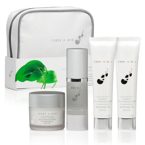 Terre A Mer Pure Hydration Keratin Aftercare Travel Kit 4 Piece Hair Care Set