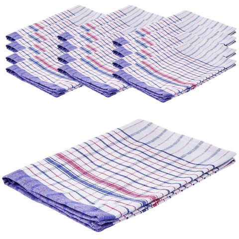 12pcs 100% Cotton Jumbo Tea Towel 90cm x 63cm - Assorted Colours - SuperSaverAU - view 1