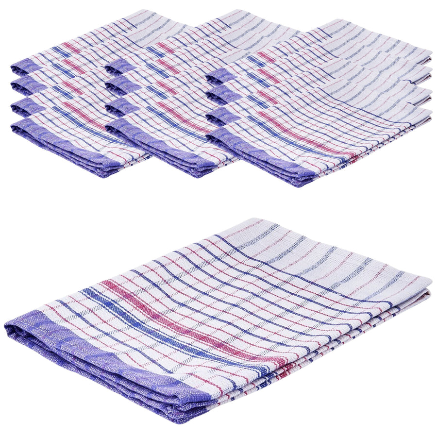12pcs 100% Cotton Jumbo Tea Towel 90cm x 63cm - Assorted Colours - SuperSaverAU - view 1