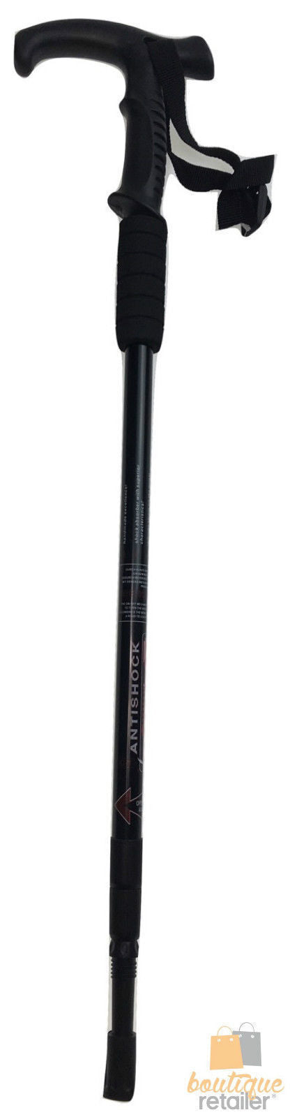 HIKING TREKKING POLE Antishock Adjustable Cane 27.5" to 55.5" Black