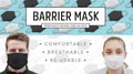 Tigerplast 3 Layer Washable Fabric Face Masks - Black, 3 Pack