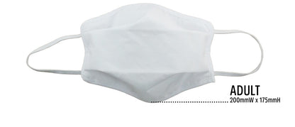 TIGERPLAST Fabric Face Mask Washable Reusable Mask Protect Anti-Microbial Mouth Cover - White