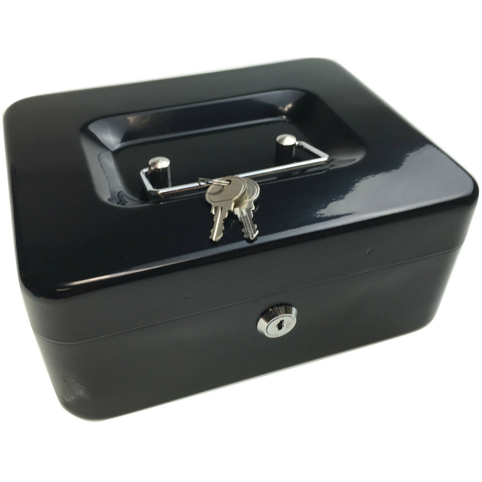 Premium Lockable Metal Cash Box with Deposit Slot & 2 Keys