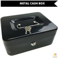 Premium Lockable Metal Cash Box with Deposit Slot & 2 Keys