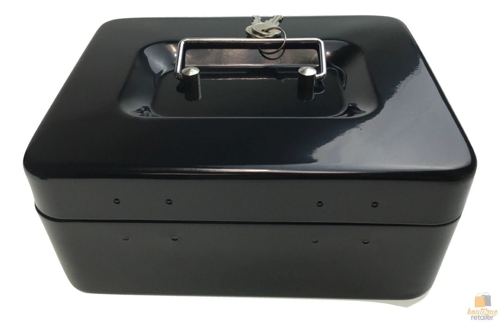 Premium Lockable Metal Cash Box with Deposit Slot & 2 Keys