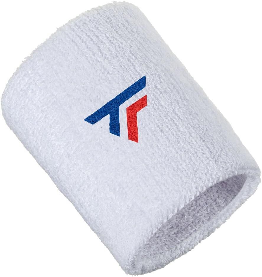 Tecnifibre XL Tennis Wristband with Dual-Layer Organic Cotton - White