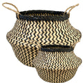 Premium Round Belly Seagrass Storage Baskets - 2 Pack